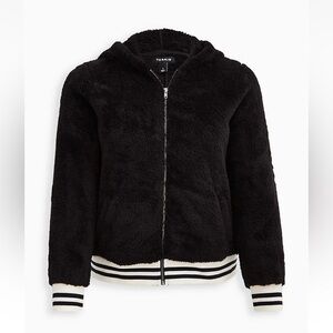 Torrid 00x 10 Faux Fur Hooded Zip Up Bomber Jacket